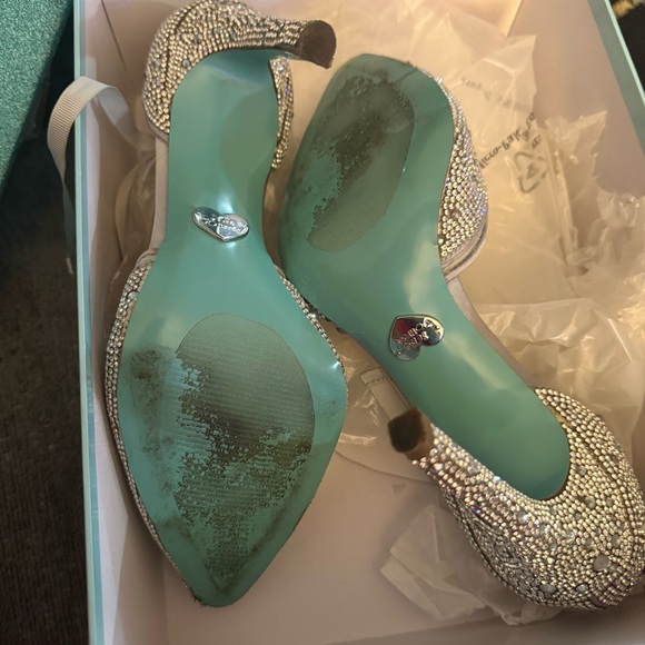 Blue by Betsey Johnson SB-Iris Silver Embellished Heels Size 11 - Picture 3 of 6